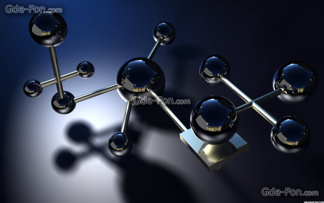 Spheres metallic base blue background free wallpaper for desktop - medium preview image