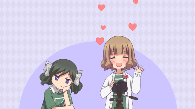 Anime girls hearts camera foreground free wallpaper for desktop - medium preview image