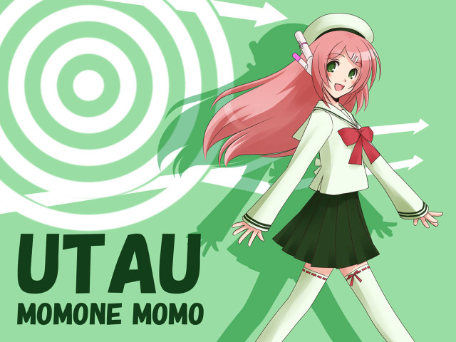 Sailor girl pink hair green free wallpaper for desktop - medium preview image