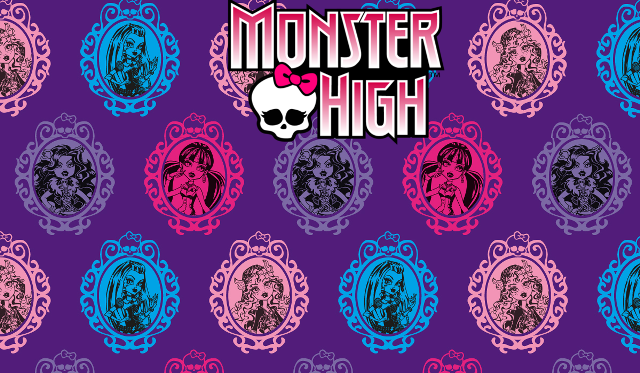 Monster high colored people pattern free wallpaper for desktop - medium preview image