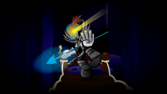 Cartoon character chair sword glowing free wallpaper for desktop - medium preview image
