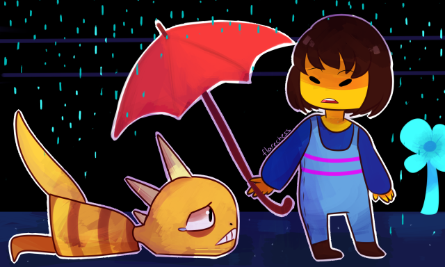 Cartoon character umbrella cat rainy free wallpaper for desktop - medium preview image