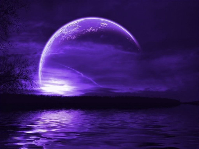 Purple planet bright light moon free wallpaper for desktop - medium preview image