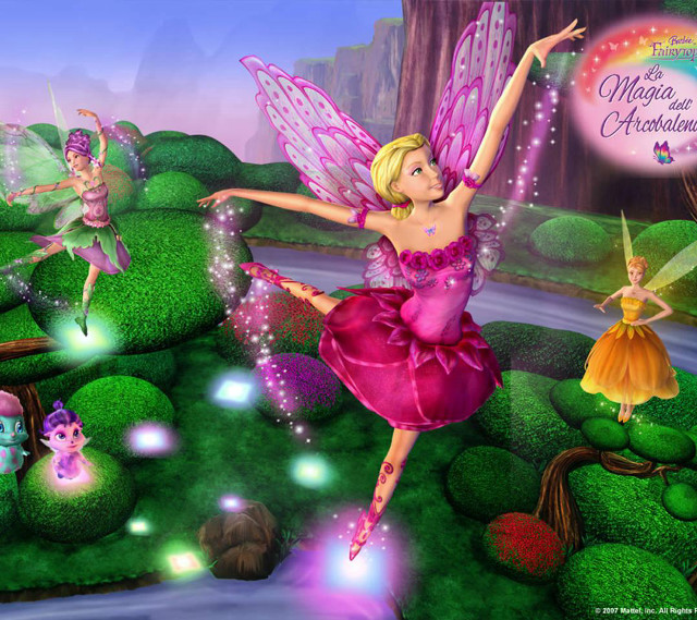 Fairy pink dress wings flying free wallpaper for tablet - medium preview image