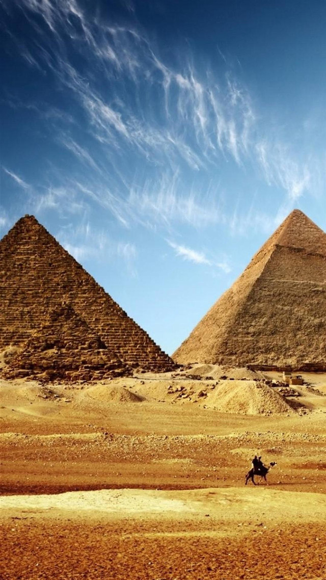 Camel pyramids giza desert sand free wallpaper for mobile - medium preview image