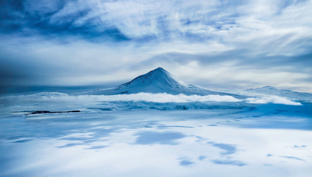 Snowy mountain cloudy sky foreground #2 free wallpaper for desktop - medium preview image