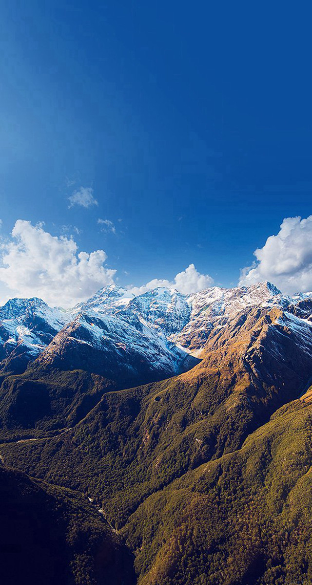 Mountain range snowy peaks blue free wallpaper for mobile - medium preview image
