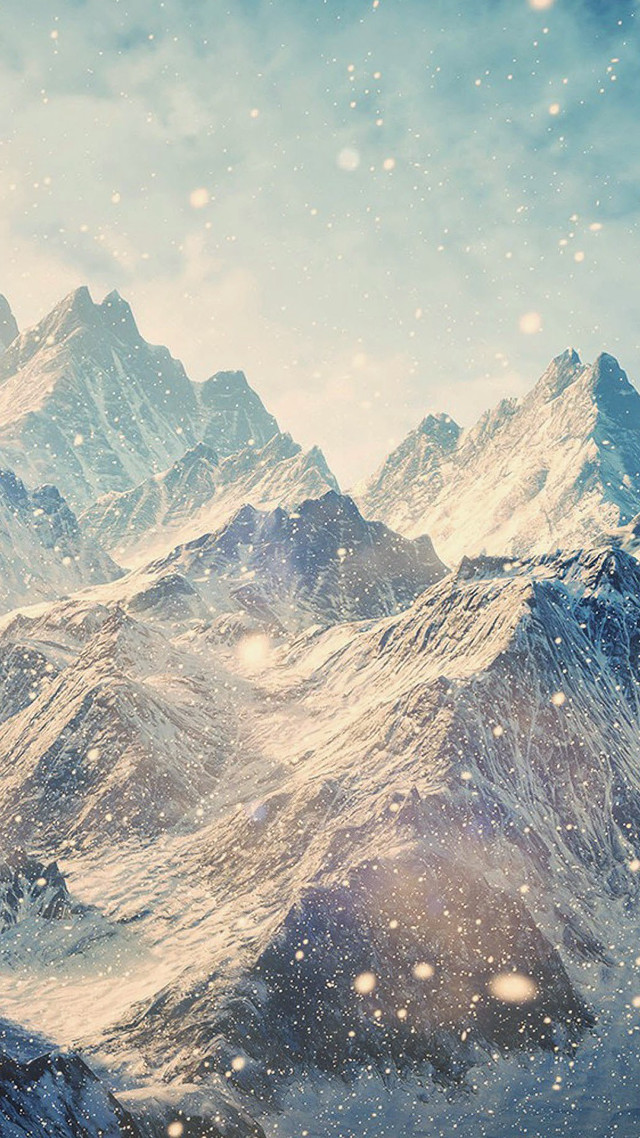 Snow covered mountain range snowboarder free wallpaper for mobile - medium preview image