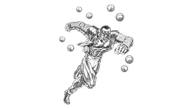 Football player catching ball drawing free wallpaper for desktop - medium preview image