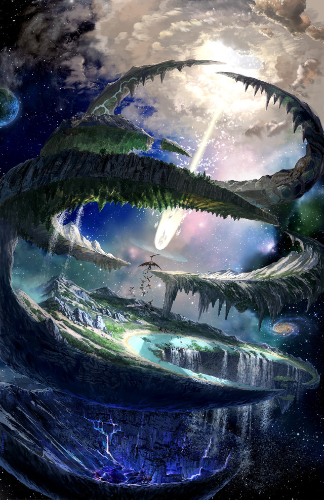 Dragon flying mountain range sky free wallpaper for mobile - medium preview image