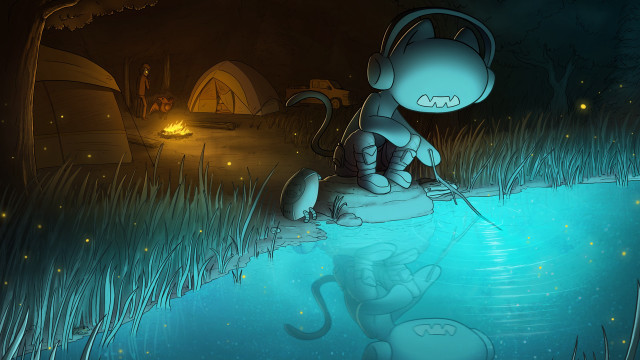 Cartoon character rock water fish free wallpaper for desktop - medium preview image