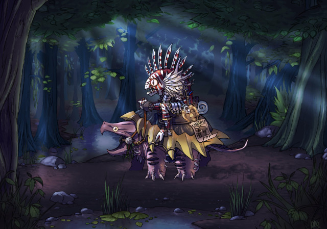 Cartoon creature spiked head dinosaur free wallpaper for desktop - medium preview image