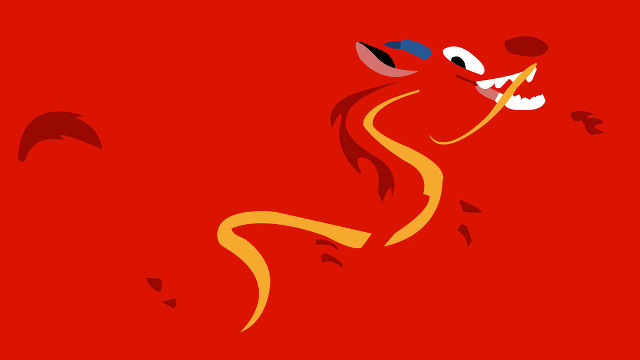 Red dragon yellow tail blue free wallpaper for desktop - medium preview image