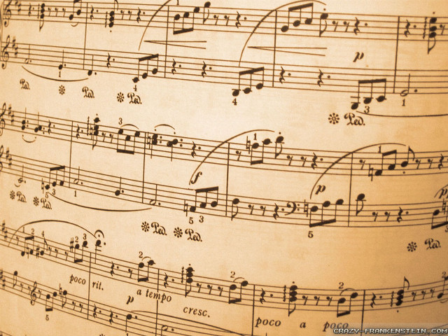 Music sheet notes side back free wallpaper for desktop - medium preview image