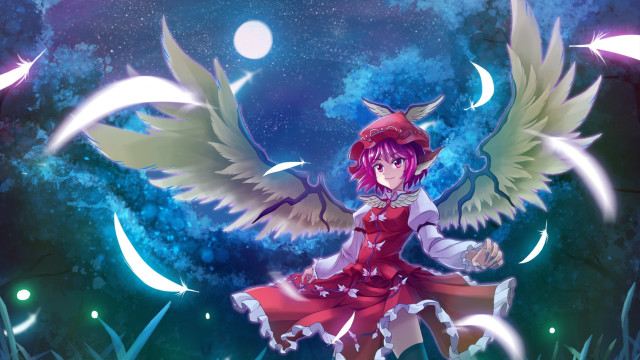 Girl with wings red dress free wallpaper for desktop - medium preview image