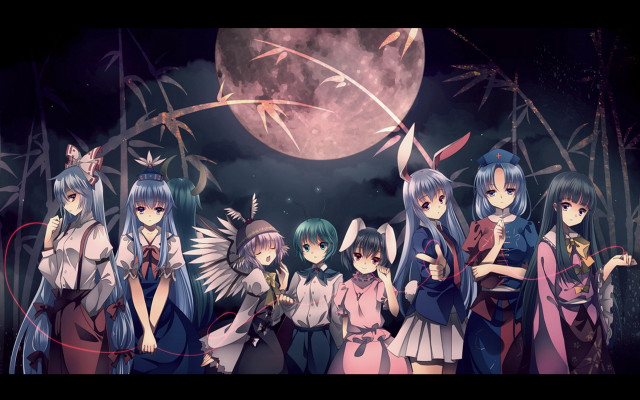 Moon girls anime bamboo horns free wallpaper for desktop - medium preview image