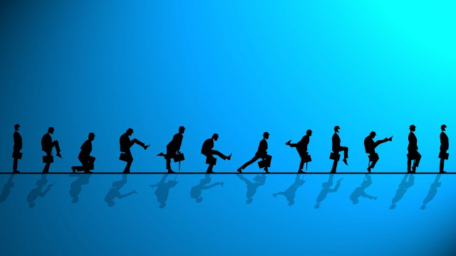 People walking blue surface water free wallpaper for desktop - medium preview image