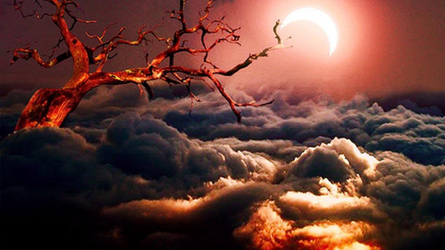 Tree clouds halfmoon darksky redmoon free wallpaper for desktop - medium preview image