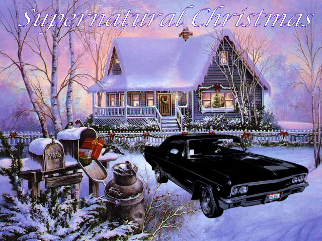 Black car house snow mailbox free wallpaper for desktop - medium preview image
