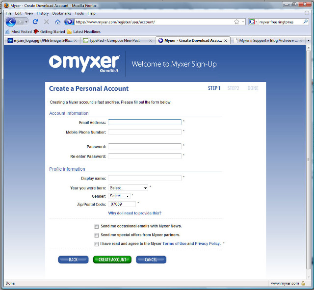 Signup form personal account business free wallpaper for tablet - medium preview image