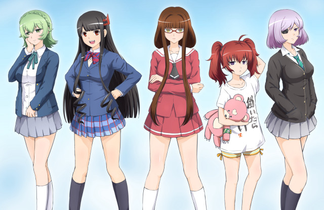 Anime girls blue sky clouds #6 free wallpaper for desktop - medium preview image