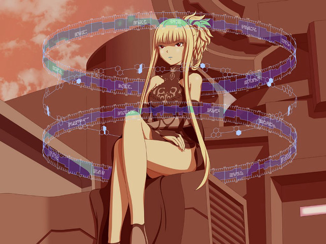 Girl sitting ledged clock spiral free wallpaper for desktop - medium preview image