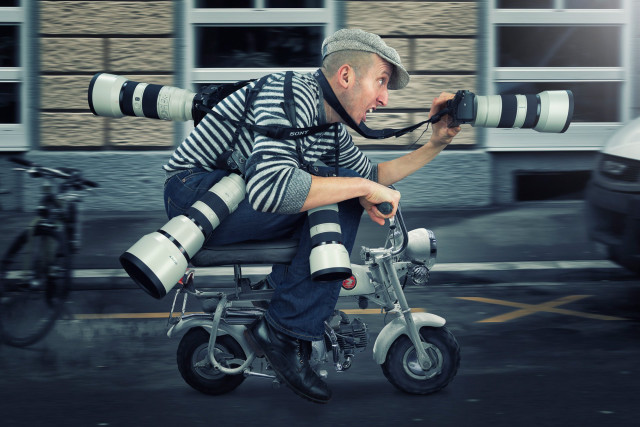Man riding small motorcycle camera free wallpaper for desktop - medium preview image