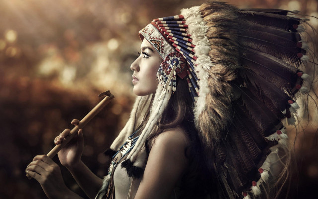 Native american woman serious stick #3 free wallpaper for desktop - medium preview image