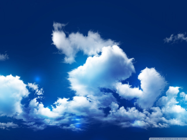 Blue sky clouds plane sun #3 free wallpaper for desktop - medium preview image