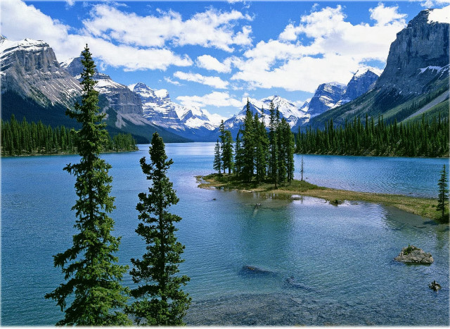 Lake mountains trees blue sky #8 free wallpaper for desktop - medium preview image