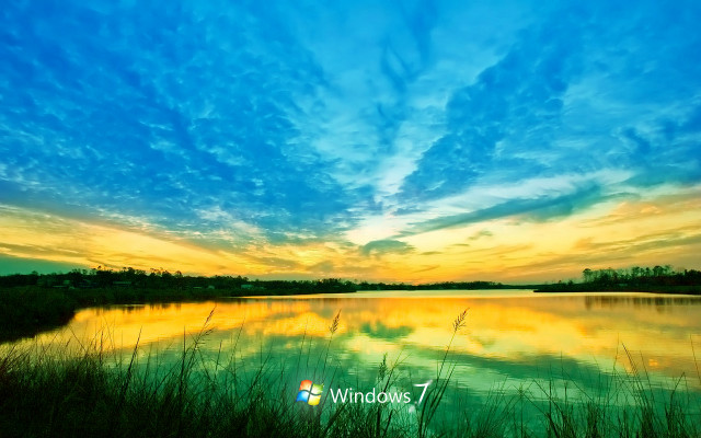 Sunset lake reflection sky beautiful free wallpaper for desktop - medium preview image
