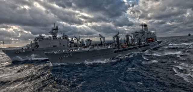 Large ship ocean cloudy sky #2 free wallpaper for desktop - medium preview image
