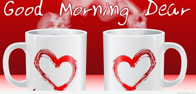 Coffee mugs heart good morning free wallpaper for desktop - medium preview image