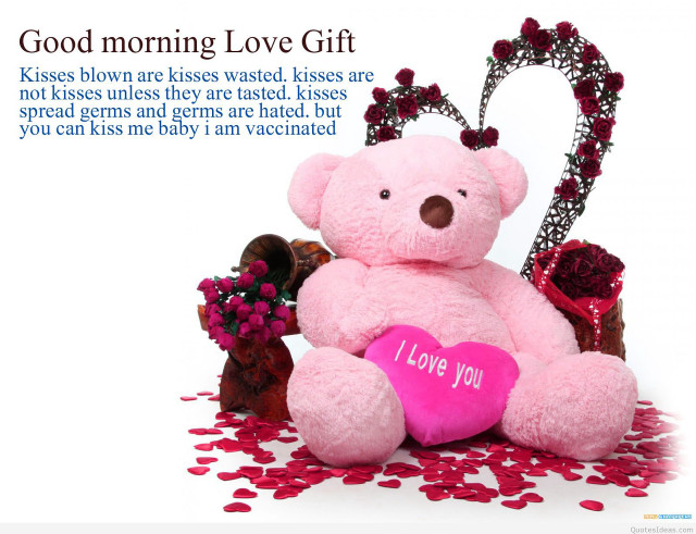 Pink teddy bear heart message free wallpaper for desktop - medium preview image