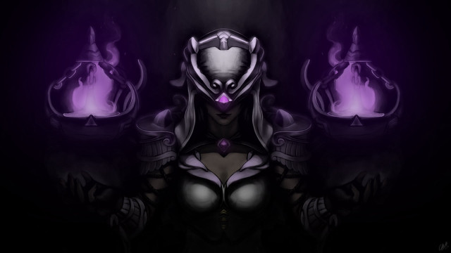 Woman purple mask purple lights free wallpaper for desktop - medium preview image