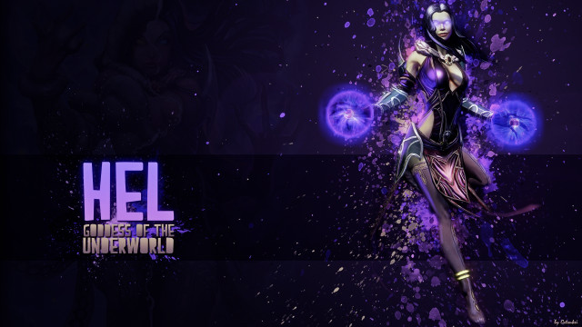 Futuristic woman sword purple background #2 free wallpaper for desktop - medium preview image