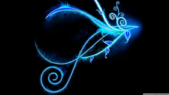 Blue swirly black background fantasy free wallpaper for desktop - medium preview image
