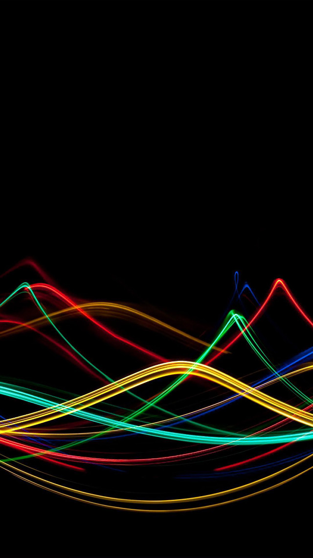 Mountain light streaks rainbow abstract free wallpaper for mobile - medium preview image