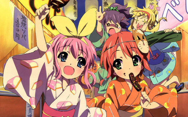 Anime girls building signs cellphone free wallpaper for desktop - medium preview image