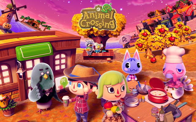 Animal crossing cat building characters free wallpaper for desktop - medium preview image