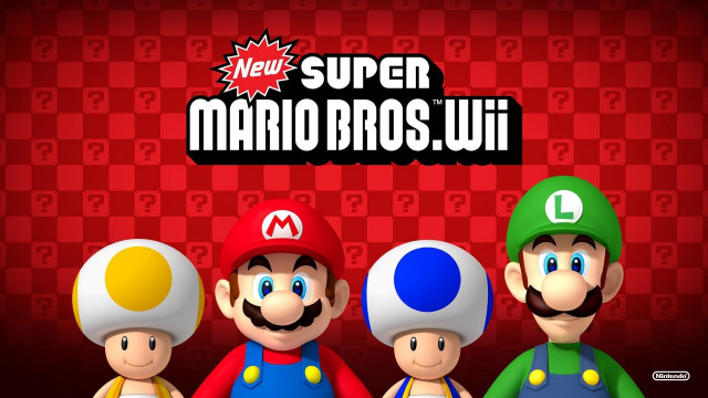 Mario bros group red background free wallpaper for desktop - medium preview image