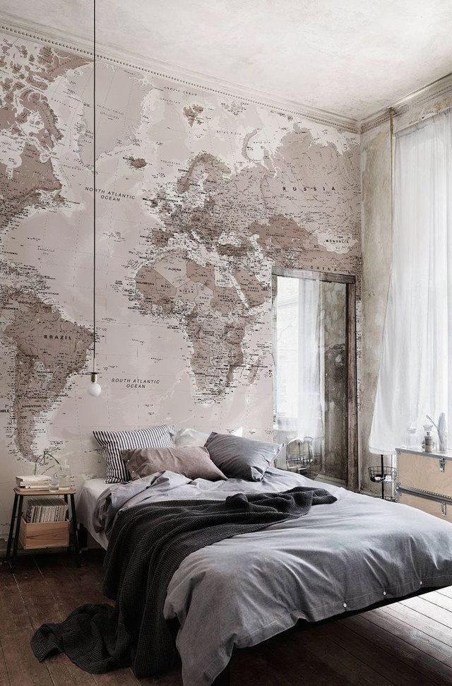 Bedroom map gray comforter european free wallpaper for mobile - medium preview image