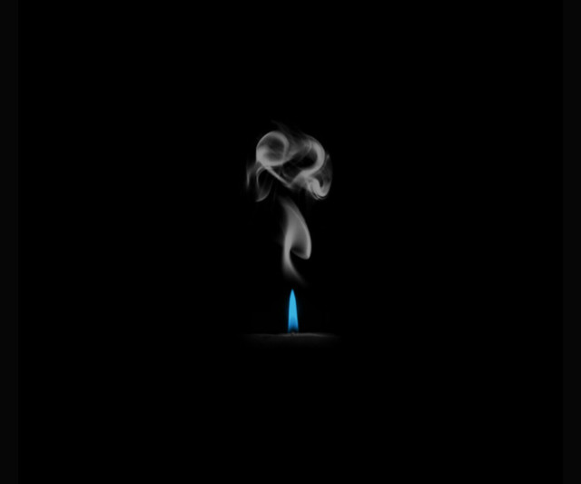 Blue candle smoke black background free wallpaper for desktop - medium preview image