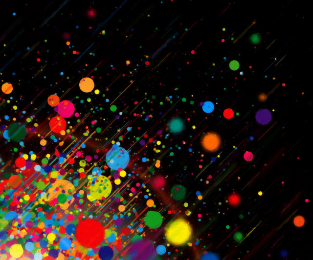 Black background multicolored circles light free wallpaper for desktop - medium preview image