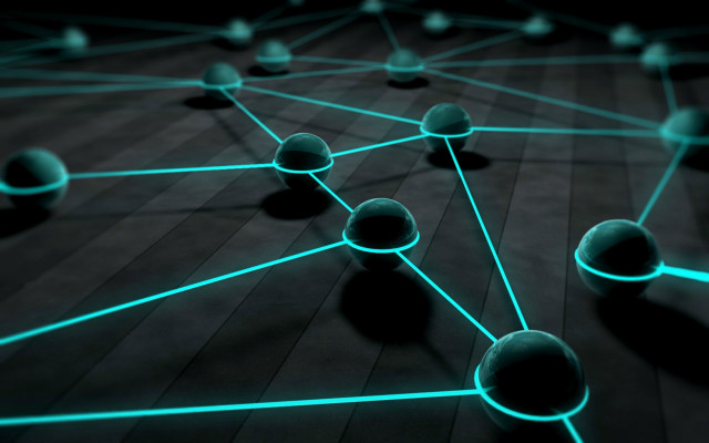 Balls network lines dots dark free wallpaper for desktop - medium preview image