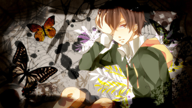 Butterfly girl gothic anime butterfly free wallpaper for desktop - medium preview image