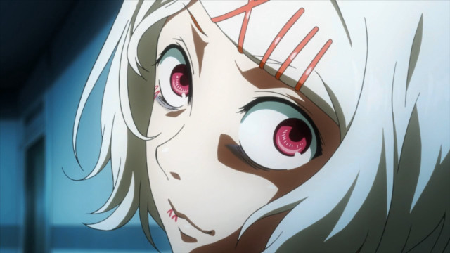 Close up white hair red free wallpaper for desktop - medium preview image