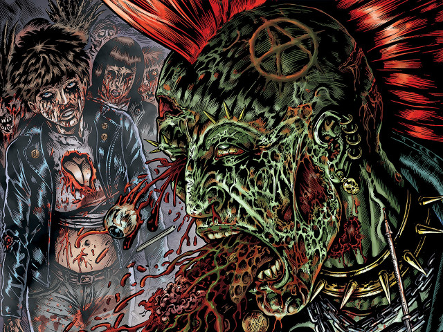 Zombie man knife woman knife free wallpaper for desktop - medium preview image