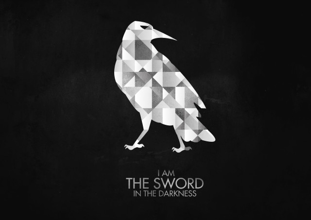 Black white bird geometric pattern free wallpaper for desktop - medium preview image