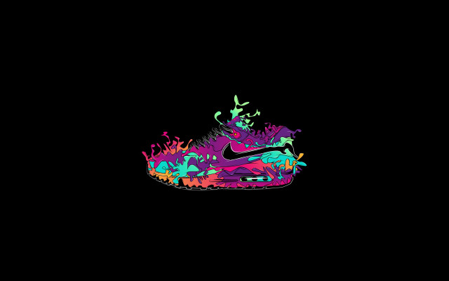 Colorful nike shoe black background free wallpaper for desktop - medium preview image